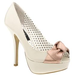 Female Bette Bow Platform Leather Upper Evening in Stone