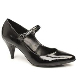 Schuh Female Brady Bar Court Patent Upper Low Heel Shoes in Black