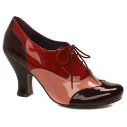 Schuh Female Capricorn Lace Up Patent Upper Low Heel in Multi