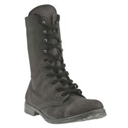 Female Corporal Lace Up Boot Leather Upper Casual in Black, Brown