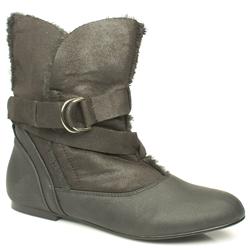 Schuh Female Cosie Fur Ank Manmade Upper Casual in Black, Dark Brown