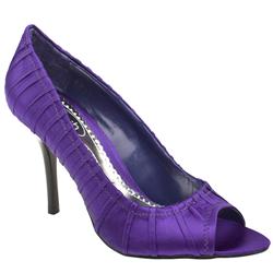 Schuh Female Duchess Ruched Peep Fabric Upper Evening in Purple
