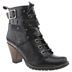 Female Henry Stud Lace Ankle Leather Upper Casual in Black, Tan