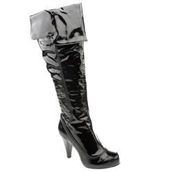 Female Karly Over The Knee Patent Upper in Black