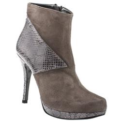Female Michy Snake Panel Ankle Boot Suede Upper in Grey