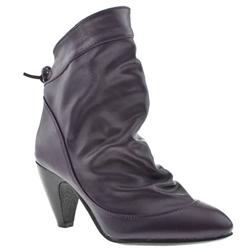 Female Nana Tie Back Ankle Manmade Upper Ankle Boots in Purple