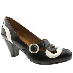 Female Obel Leather Upper Low Heel Shoes in Black, Pale Pink