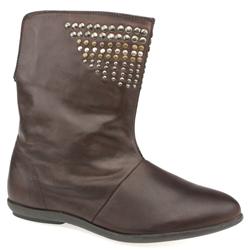 Female Robin Stud Ank Leather Upper Ankle in Brown