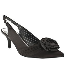 Schuh Female Sadie Rose Slingback Fabric Upper Low Heel Shoes in Black, Stone
