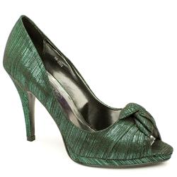 Schuh Female Sapphire Knot Peep Pf Fabric Upper Evening in Black and Green, Purple