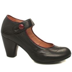 Schuh Female Unzue Button Bar Leather Upper Back To School in Black, Grey, Pink