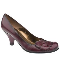 Schuh Female Virgo(3) Flower Court Leather Upper Low Heel in Purple, Turquoise