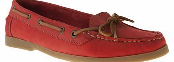 womens schuh brown & red kirby boat shoe flats