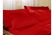 Scorewell Plain Dyed DOUBLE RED Duvet Cover Set