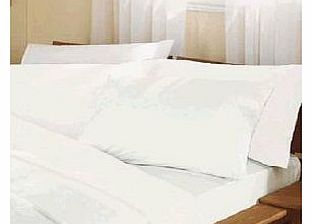 Scorewell Plain Dyed Percale DOUBLE WHITE Duvet Cover Set