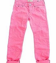 Girls fluorescent pink jeans