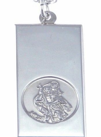 Scottish Jewellery Shop Sterling Silver St Christopher Ingot Pendant with 18`` Chain - 16mm x 30mm