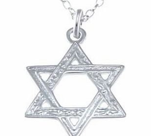 Scottish Jewellery Shop Sterling Silver Star Of David Pendant Necklace With 18`` Chain