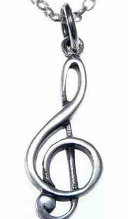 Scottish Jewellery Shop Sterling Silver Treble Clef with 18`` Chain