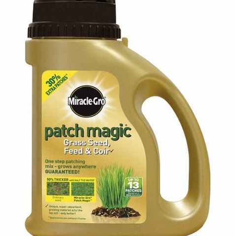 Scotts Miracle-Gro Miracle-Gro 1.015kg Patch Magic Grass Seed with Feed and Coir 13 Patches Shaker Jug