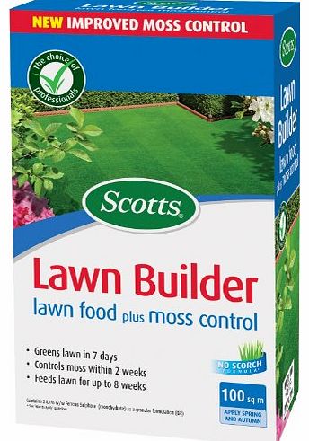 Scotts Lawn Builder 100 sq m Lawn Food Plus Moss Control Carton