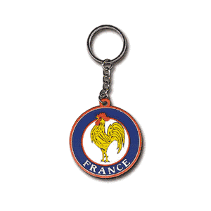 France Rubber Keyring - round