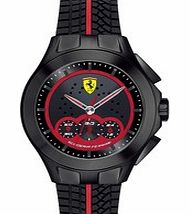 Race Day black and red chronograph watch