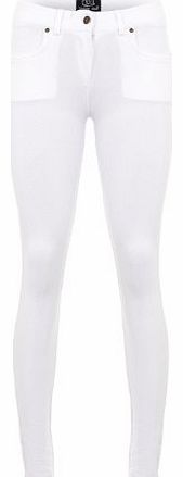 SD Womens Ladies Coloured Jegging Jeans White Size 14