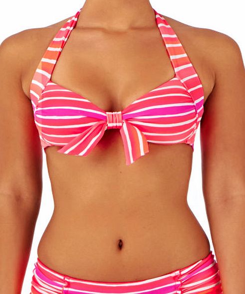 Seafolly Womens Seafolly Miami Stripe Tie Front Halter