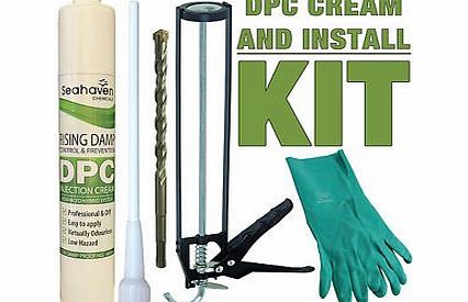 Seahaven Limited 5 X 400ml DPC Damp Proofing Cream, Install Kit, Gun, Gloves, 12mm Bit, Nozzle