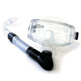 Seakodive Aqua Purge Mask and Atlantis Drain Snorkel Set- Clear