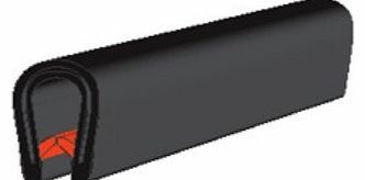 Seal Rubber Black edge trim large U height - for car doors and RV trailer (per metre)