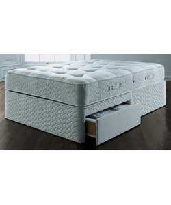 Aveley Silver Tufted Double Divan - 2 Drawer