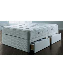 Aveley Silver Tufted Double Divan - 4 Drawer