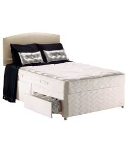 Silver Penrith Micro Quilt Double Divan 2 Drawers