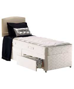 Silver Penrith Micro Quilt Single Divan 2 Drawers