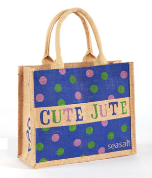 Seasalt spotty cute jute bag