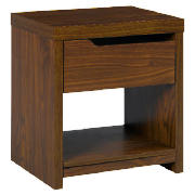 Seattle 1 drawer Side Table, Walnut effect
