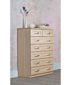 Seattle Framed Light Oak Chest 5 Wide and 2 Narrow Drawers