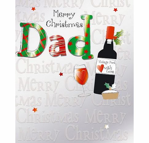 Second Nature `` Merry Christmas Dad `` Quality Embossed Christmas Card - XTF073