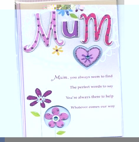 Second Nature `` Mum `` Handmade Mothers Day Card - MPC017