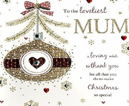 Second Nature Loveliest Mum Special Luxury Handmade Christmas Card Xmas Cards