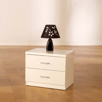 Seconique Charisma High Gloss 2 Drawer Bedside Table in