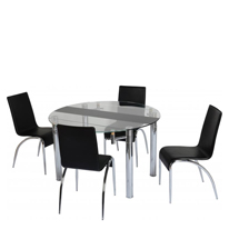 Chloe Extending Dining Set with Black Strip and