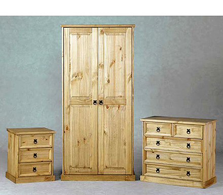 Seconique Clearance - Mexican Pine 3 Drawer Bedside Table