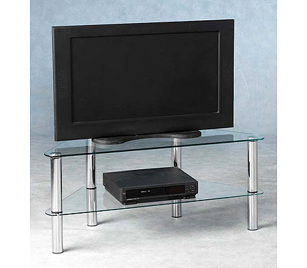 Clearance - Norton Corner TV Unit in Clear Glass