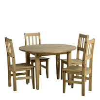 Mexican Pine Round Drop Leaf Dining Set