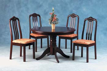 Seconique New Imperial Dining Set in Mahogany and Amber