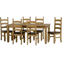 Seconique Original Corona Pine 6 Seat Dining Set with