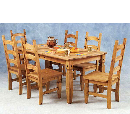 Seconique Original Corona Pine Dining Set - Large with 6